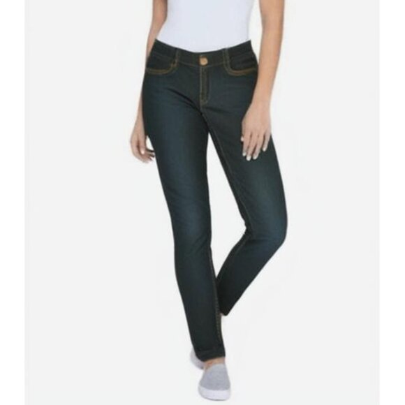 Seven7 Denim - Seven7 Women's Dark Wash Mid Rise Cotton-Blend Skinny Jeans Size 10